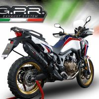 Escape compatible con Honda Crf 1000 L Africa Twin 2015-2017, Gpe Ann. Black titanium, Escape legal, homologado, silenciador con db killer desmontable y tubo de conexión específico 