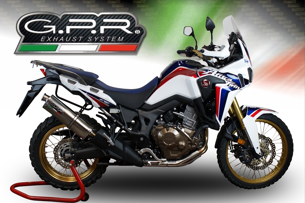 Escape compatible con Honda Crf 1000 L Africa Twin 2018-2020, Trioval, Escape legal, homologado, silenciador con db killer desmontable y tubo de conexión específico 