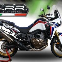 Escape compatible con Honda Crf 1000 L Africa Twin 2018-2020, Trioval, Escape legal, homologado, silenciador con db killer desmontable y tubo de conexión específico 