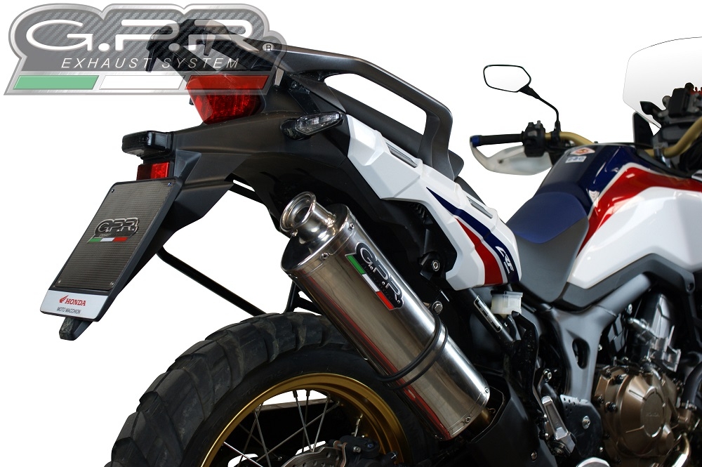 Escape compatible con Honda Crf 1000 L Africa Twin 2018-2020, Trioval, Escape legal, homologado, silenciador con db killer desmontable y tubo de conexión específico 