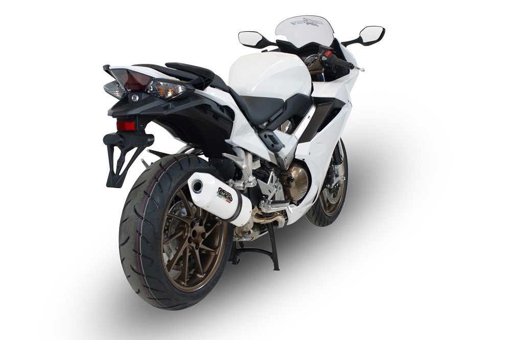 Escape compatible con Honda Vfr 800 F 2014-2016, Albus Ceramic, Escape legal, homologado, silenciador con db killer desmontable y tubo de conexión específico 