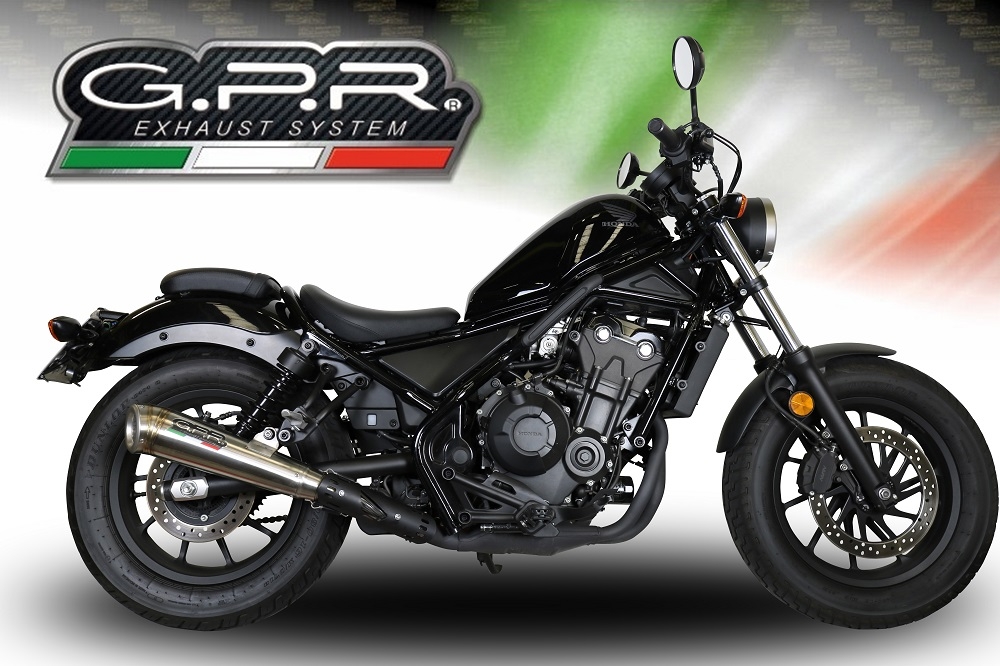 Escape compatible con Honda Cmx 500 Rebel 2021-2023, Powercone Evo, Escape legal, homologado, silenciador con db killer desmontable y tubo de conexión específico 