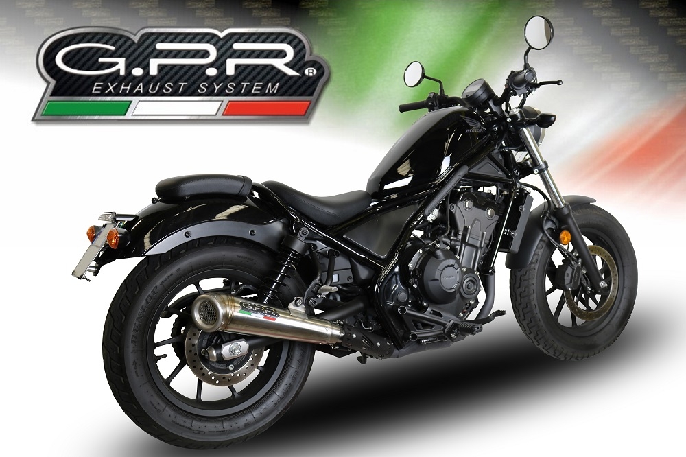 Escape compatible con Honda Cmx 500 Rebel 2021-2023, Powercone Evo, Escape legal, homologado, silenciador con db killer desmontable y tubo de conexión específico 