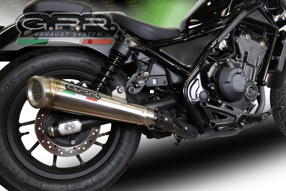 Escape compatible con Honda Cmx 500 Rebel 2021-2023, Powercone Evo, Escape legal, homologado, silenciador con db killer desmontable y tubo de conexión específico 