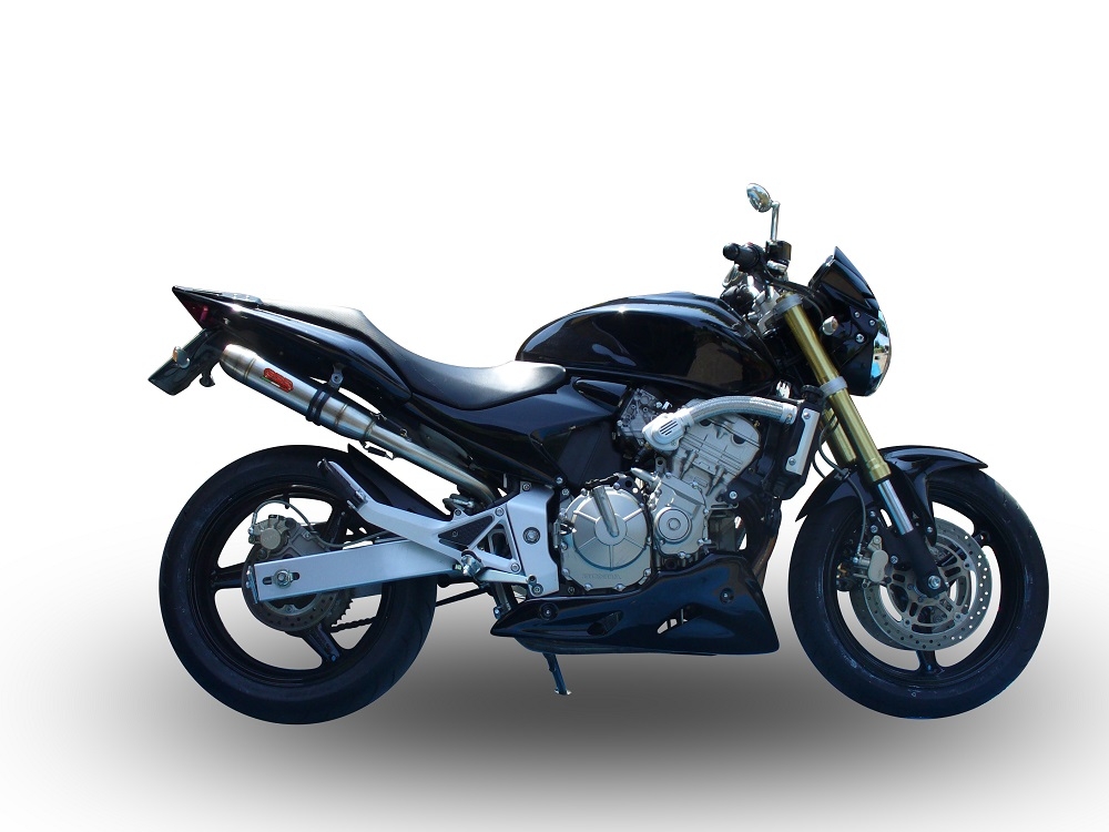 Escape compatible con Honda Hornet Cb 600 F 2003-2006, Deeptone Inox, Escape legal, homologado, silenciador con catalizador, db killer desmontable y tubo de conexión específico 