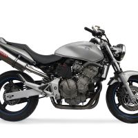 Escape compatible con Honda Hornet Cb 600 F 2003-2006, Trioval, Escape legal, homologado, silenciador con catalizador, db killer desmontable y tubo de conexión específico 