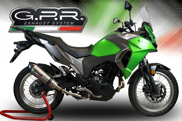 Escape compatible con Kawasaki Versys-X 250 2017-2020, GP Evo4 Titanium, Escape legal, homologado, silenciador con catalizador, db killer desmontable y tubo de conexión específico 