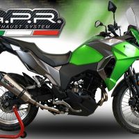 Escape compatible con Kawasaki Versys-X 250 2017-2020, GP Evo4 Titanium, Escape legal, homologado, silenciador con catalizador, db killer desmontable y tubo de conexión específico 