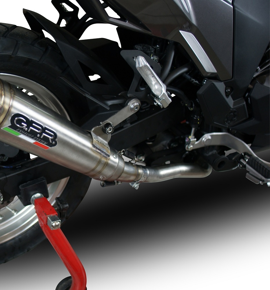 Escape compatible con Kawasaki Versys-X 300 2022-2023, Powercone Evo, Escape legal, homologado, silenciador con catalizador, db killer desmontable y tubo de conexión específico 