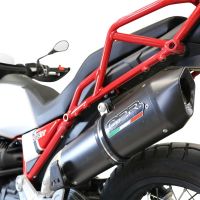 Escape compatible con Moto Guzzi V85 TT 2021-2024, Furore Nero, Escape racing, silenciador con tubo de conexion, articulo sin homologacion 