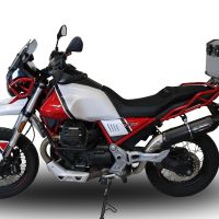 Escape compatible con Moto Guzzi V85 TT 2021-2024, Furore Nero, Escape racing, silenciador con tubo de conexion, articulo sin homologacion 