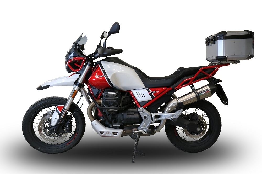 GPR escape compatible con  Moto Guzzi V85 TT 2019-2020, New Grand Prix Evo Titanium, Escape racing, silenciador con tubo de conexion, articulo sin homologacion 
