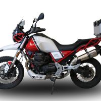GPR escape compatible con  Moto Guzzi V85 TT 2019-2020, New Grand Prix Evo Titanium, Escape racing, silenciador con tubo de conexion, articulo sin homologacion 