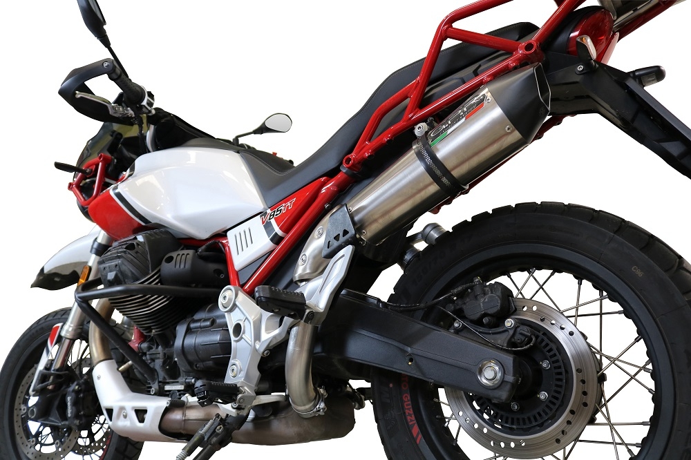 GPR escape compatible con  Moto Guzzi V85 TT 2019-2020, New Grand Prix Evo Titanium, Escape racing, silenciador con tubo de conexion, articulo sin homologacion 