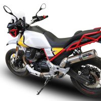 Escape compatible con Moto Guzzi V85 TT 2019-2020, M3 Titanium Natural, Escape legal, homologado, silenciador con db killer desmontable y tubo de conexión específico 