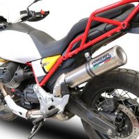 Escape compatible con Moto Guzzi V85 TT 2019-2020, M3 Titanium Natural, Escape legal, homologado, silenciador con db killer desmontable y tubo de conexión específico 