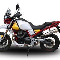 Escape compatible con Moto Guzzi V85 TT 2021-2024, Powercone Evo, Escape legal, homologado, silenciador con db killer desmontable y tubo de conexión específico 