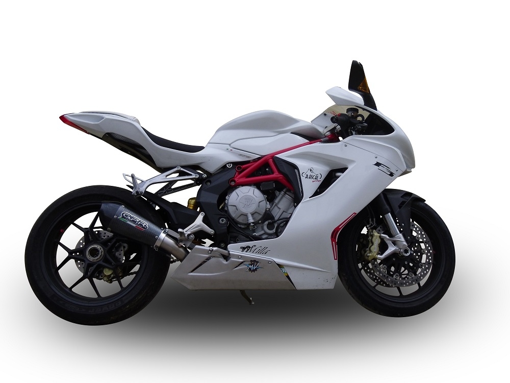 GPR escape compatible con  Mv Agusta F3 675 2012-2016, New Grand Prix Evo Poppy, Escape legal, homologado, silenciador con db killer desmontable y tubo de conexión específico 