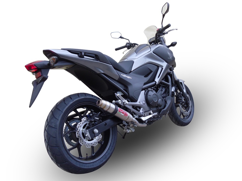 Escape compatible con Honda Nc 700 X - S Dct 2012-2018, Deeptone Inox, Escape legal, homologado, silenciador con db killer desmontable y tubo de conexión específico 