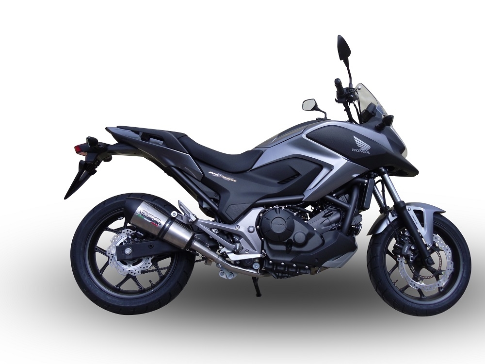 GPR escape compatible con  Honda Nc 700 X - S Dct  2012-2018, New Grand Prix Evo Titanium, Escape legal, homologado, silenciador con db killer desmontable y tubo de conexión específico 