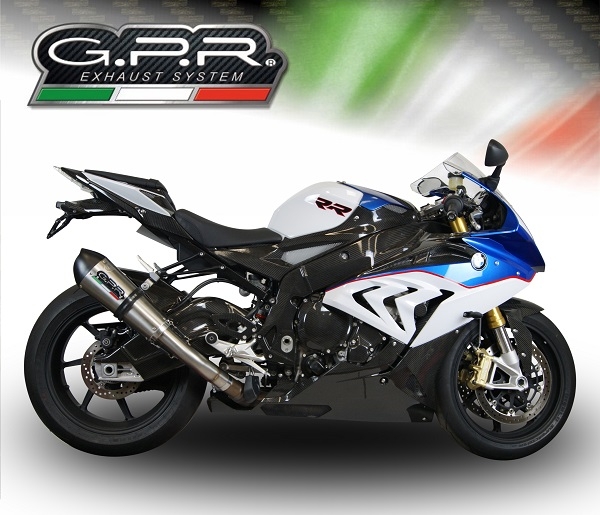 GPR escape compatible con  Bmw S 1000 RR -M  2015-2016, New Grand Prix Evo Titanium, Escape legal, homologado, silenciador con db killer desmontable y tubo de conexión específico 