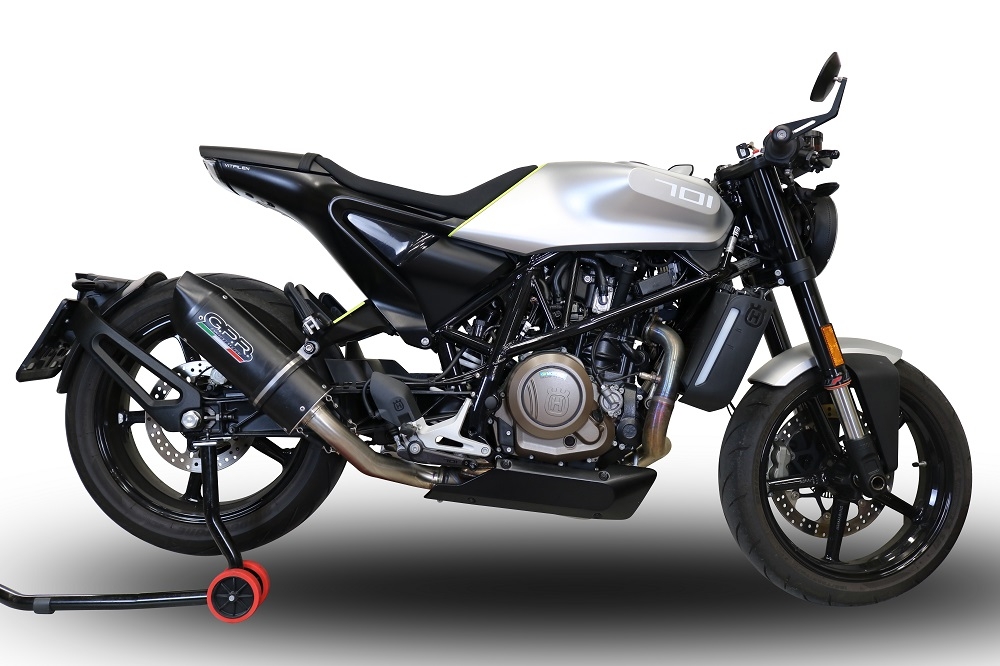 Escape compatible con Husqvarna Svartpilen 701 2018-2020, Furore Evo4 Nero, Escape legal, homologado, silenciador con db killer desmontable y tubo de conexión específico 