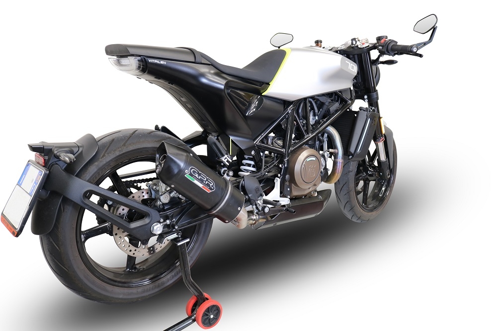 Escape compatible con Husqvarna Svartpilen 701 2018-2020, Furore Evo4 Nero, Escape legal, homologado, silenciador con db killer desmontable y tubo de conexión específico 