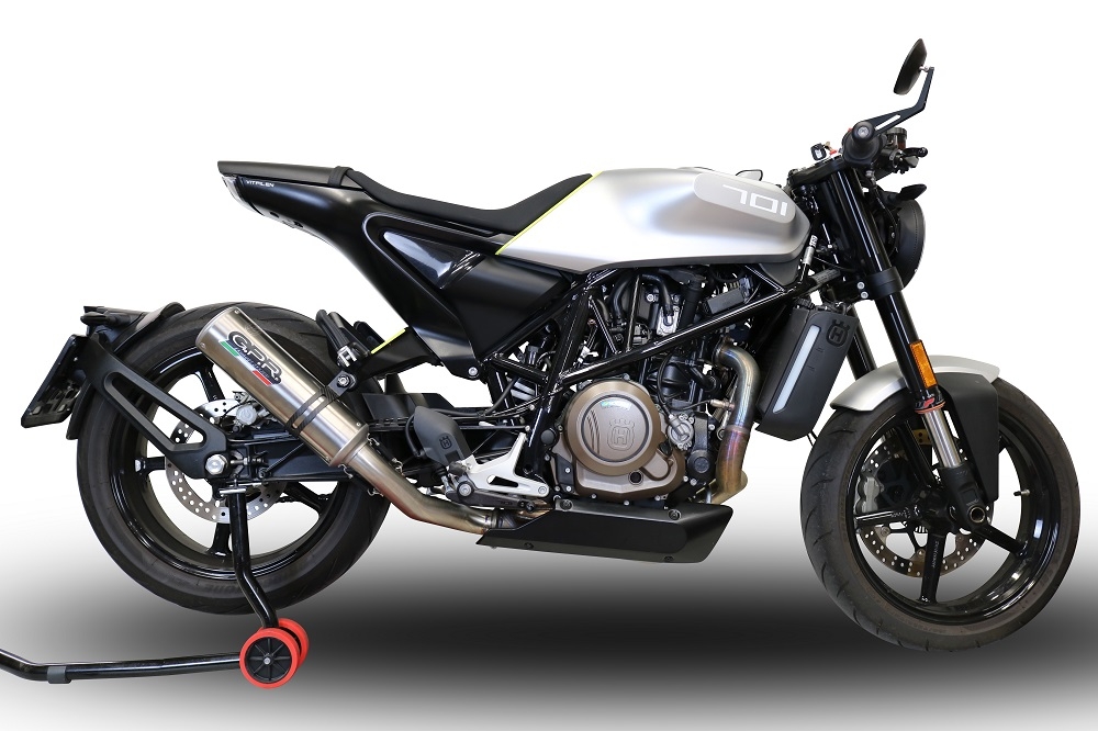 Escape compatible con Husqvarna Svartpilen 701 2018-2020, M3 Inox , Escape legal, homologado, silenciador con db killer desmontable y tubo de conexión específico 