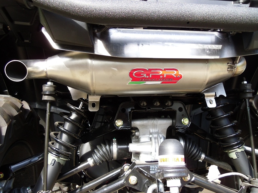 Escape compatible con Polaris Sportsman Xp 850 - Xp 850 Forest 2010-2014, Power Bomb, Escape legal, homologado, silenciador con db killer desmontable y tubo de conexión específico 