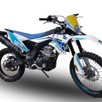 Escape compatible con F.B. Mondial Smx 125 Enduro 2021-2023, Furore Evo4 Nero, Escape homologado, legal, con db killer extraíble, tubo de conexión y catalizador 