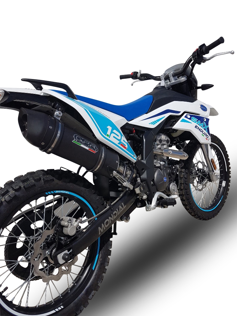 Escape compatible con F.B. Mondial Smx 125 Enduro 2021-2023, Furore Evo4 Nero, Escape homologado, legal, con db killer extraíble, tubo de conexión y catalizador 