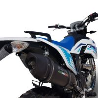 Escape compatible con F.B. Mondial Smx 125 Enduro 2021-2023, Furore Evo4 Nero, Escape homologado, legal, con db killer extraíble, tubo de conexión y catalizador 