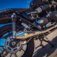 Escape compatible con Triumph Street Twin 900 2020-2021, Vintacone, Par de terminales de escape homologados, con db killer extraíbles y tubos de conexión específicos 