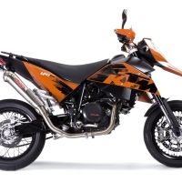 Escape compatible con Ktm Supermoto 690 2007-2009, Powercone Evo, Escape completo homologado y legal, incluido db killer extraíble 