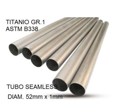 Escape compatible con Cafè Racer Cafè Racer 1-, Tubo titanio seamless D. 52mm X 1mm L.1000mm, 