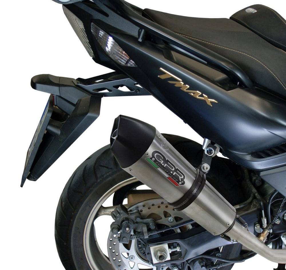 Escape compatible con Yamaha T-Max 500 2001-2011, Gpe Ann. titanium, Escape completo homologado y legal,con catalizador incluido db killer extraíble 