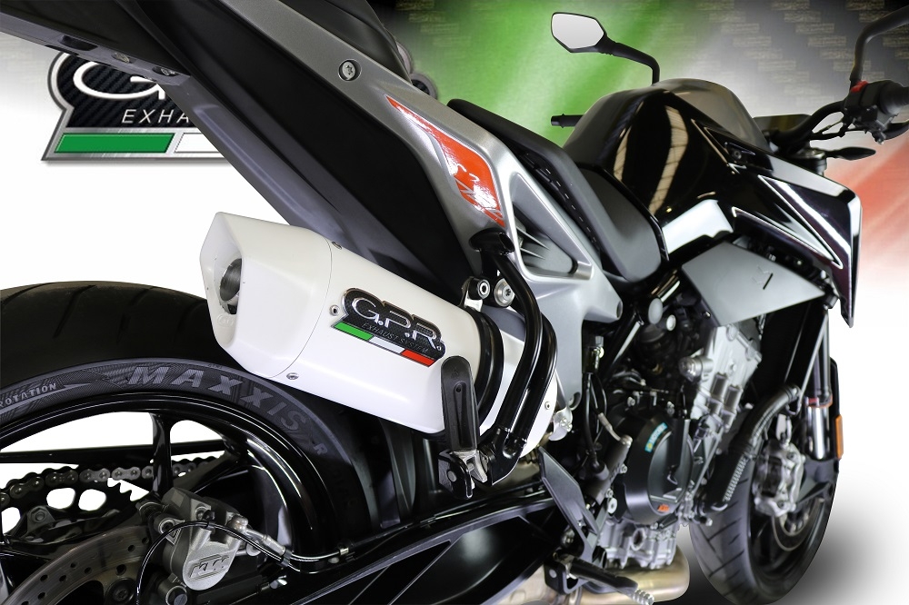 Escape compatible con Ktm Duke 790 2021-2024, Albus Evo4, Escape legal, homologado, silenciador con db killer desmontable y tubo de conexión específico 