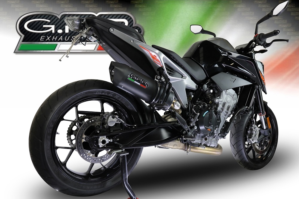Escape compatible con Ktm Duke 790 2021-2024, Furore Nero, Escape racing, silenciador con tubo de conexion, articulo sin homologacion 