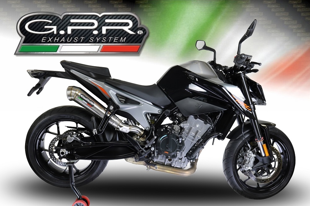 Escape compatible con Ktm Duke 790 2017-2020, Powercone Evo, Escape legal, homologado, silenciador con db killer desmontable y tubo de conexión específico 