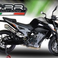 Escape compatible con Ktm Duke 790 2017-2020, Powercone Evo, Escape legal, homologado, silenciador con db killer desmontable y tubo de conexión específico 