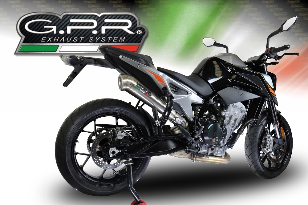 Escape compatible con Ktm Duke 790 2017-2020, Powercone Evo, Escape legal, homologado, silenciador con db killer desmontable y tubo de conexión específico 
