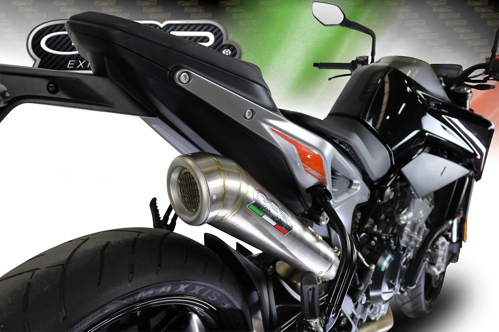 Escape compatible con Ktm Duke 790 2017-2020, Powercone Evo, Escape legal, homologado, silenciador con db killer desmontable y tubo de conexión específico 