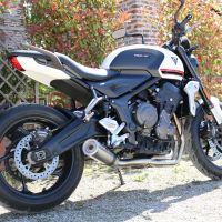 Escape compatible con Triumph Trident 660 2021-2024, M3 Inox , Escape completo racing, incluyendo colector y db killer desmontable, sin homologación 