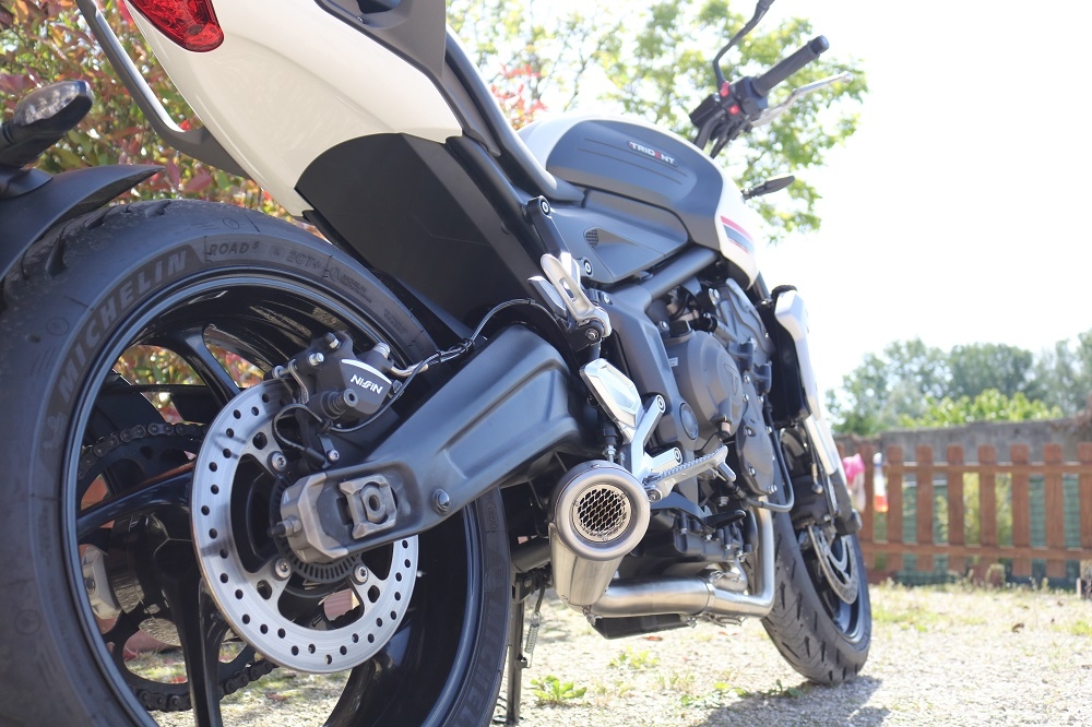 Escape compatible con Triumph Trident 660 2021-2024, Powercone Evo, Escape completo racing, incluyendo colector y db killer desmontable, sin homologación 