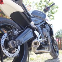Escape compatible con Triumph Trident 660 2021-2024, Powercone Evo, Escape completo racing, incluyendo colector y db killer desmontable, sin homologación 