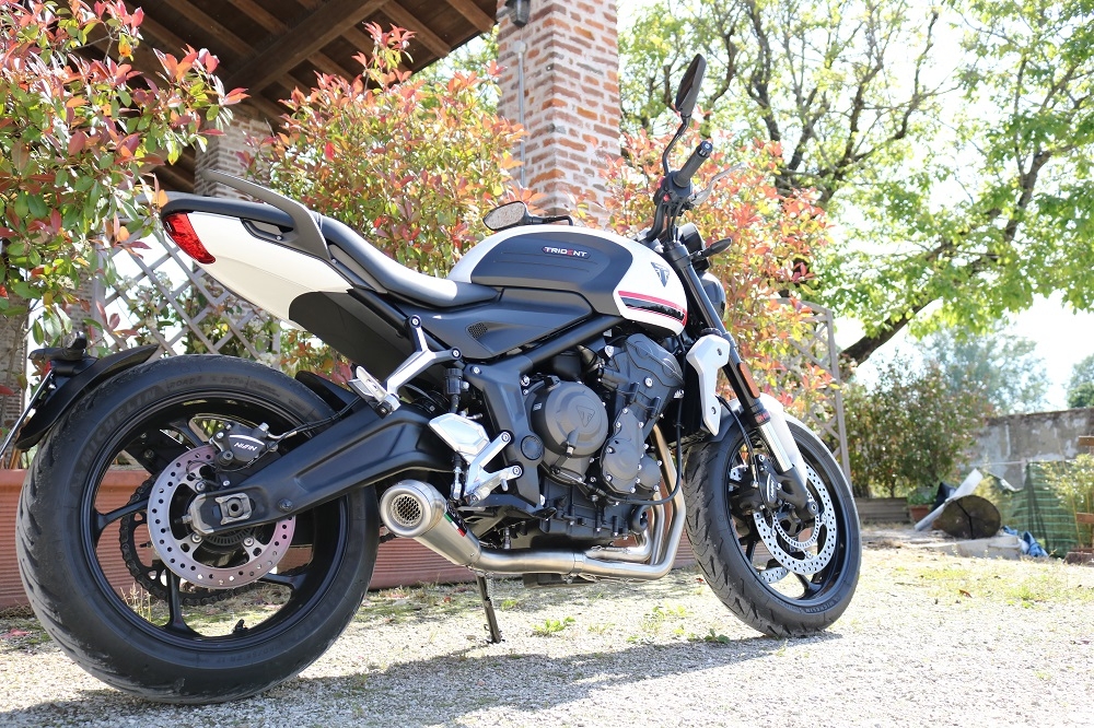 Escape compatible con Triumph Trident 660 2021-2024, Powercone Evo, Escape completo racing, incluyendo colector y db killer desmontable, sin homologación 