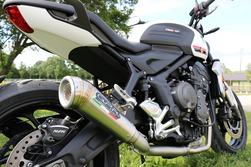 Escape compatible con Triumph Trident 660 2021-2024, Powercone Evo, Escape completo racing, incluyendo colector y db killer desmontable, sin homologación 