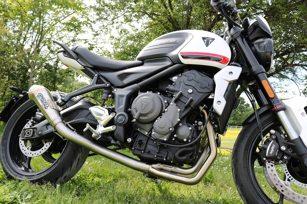 Escape compatible con Triumph Trident 660 2021-2024, Powercone Evo, Escape completo racing, incluyendo colector y db killer desmontable, sin homologación 