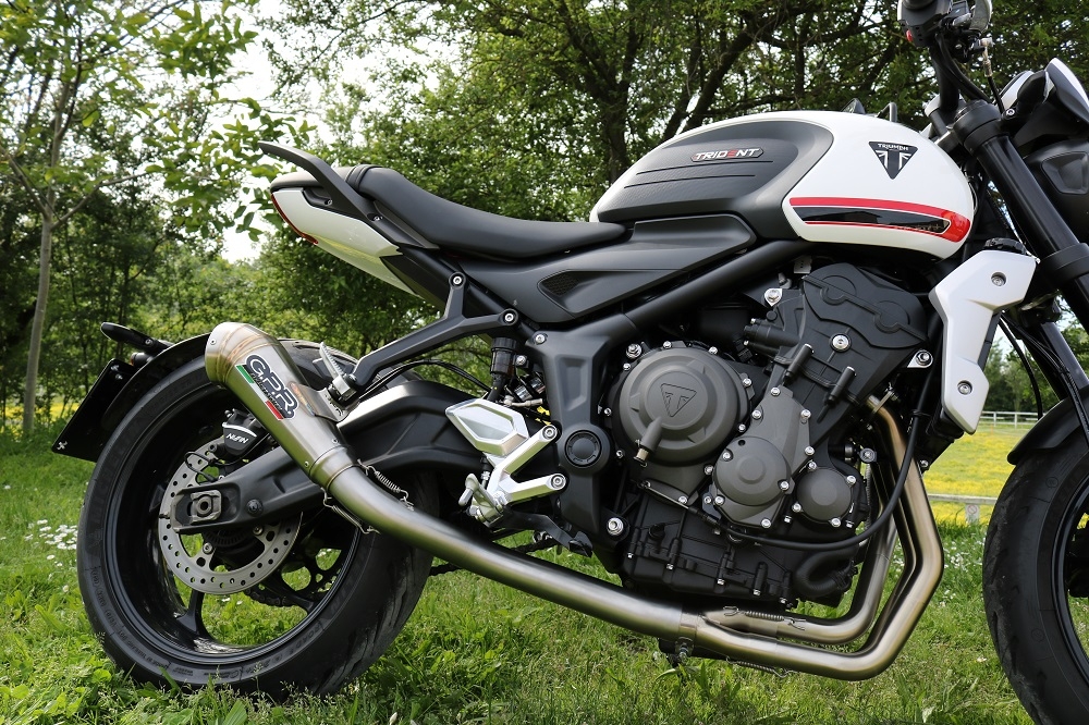 Escape compatible con Triumph Trident 660 2021-2024, Powercone Evo, Escape completo racing, incluyendo colector y db killer desmontable, sin homologación 