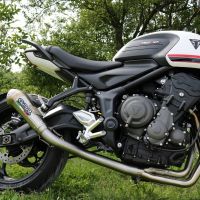 Escape compatible con Triumph Trident 660 2021-2024, Powercone Evo, Escape completo racing, incluyendo colector y db killer desmontable, sin homologación 